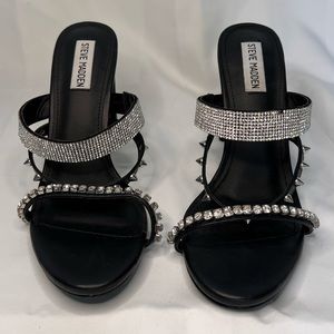 Steve Madden Black Heels with Rhinestones